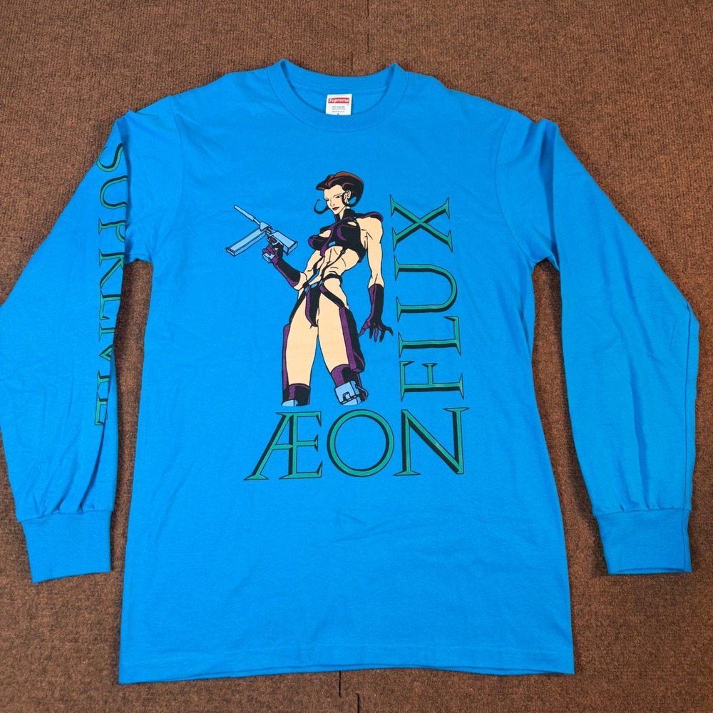 Supreme Aeon Flux L/S Tee Blue Men Small Long Sleeve Graphic T-Shirt 2022 Collab
